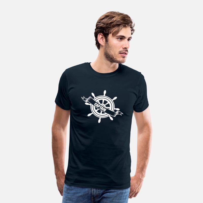 Captain Wheel for ships with boats hand T shirt