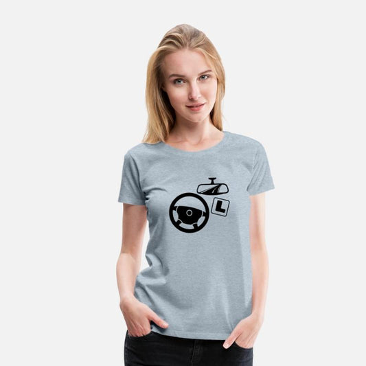 Car driving instructor logo with mirror lesson