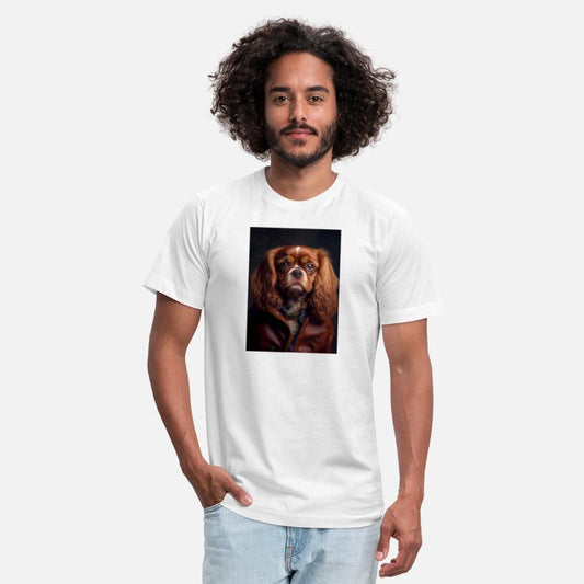 Cavalier King Charles Spaniel wearing leather jack