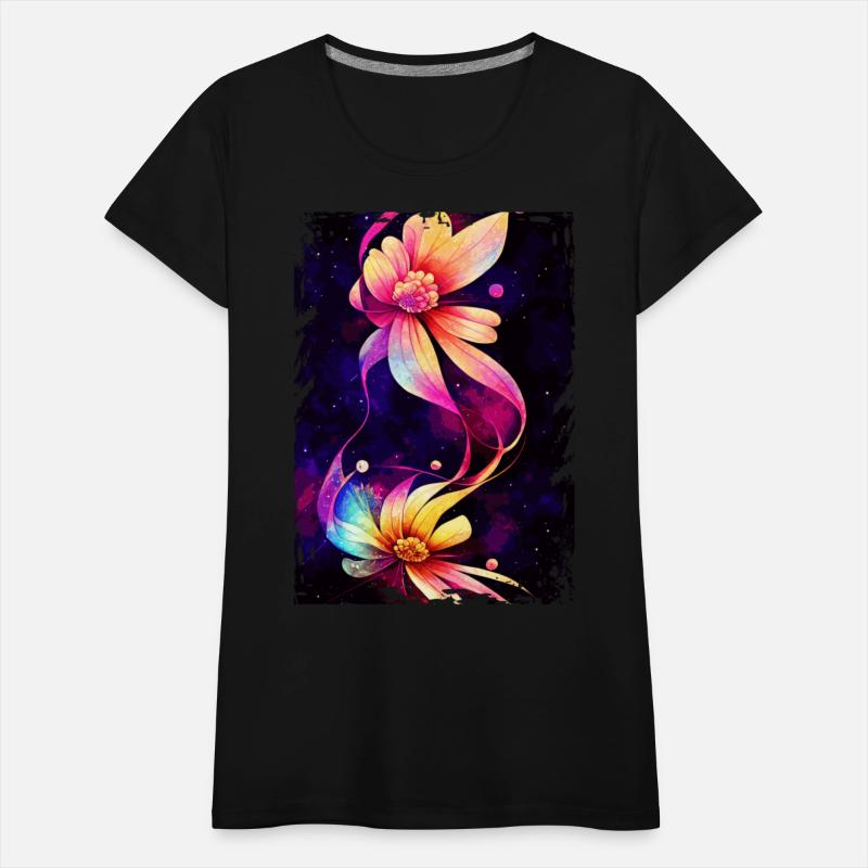 Celestial Flower Floral Space Night Sky Watercolor