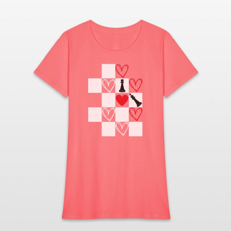 Chessboard Heart Valentines Day Black&White