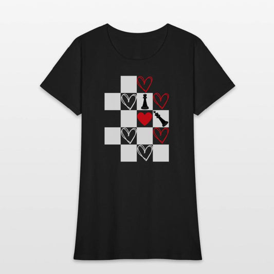 Chessboard Heart Valentines Day Black&White