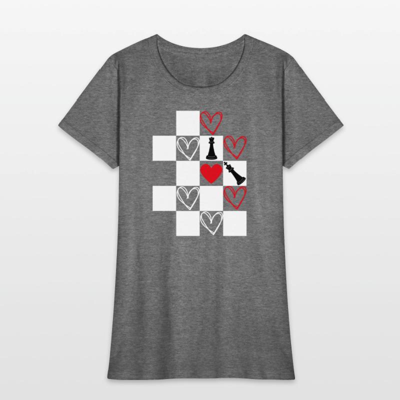 Chessboard Heart Valentines Day Black&White