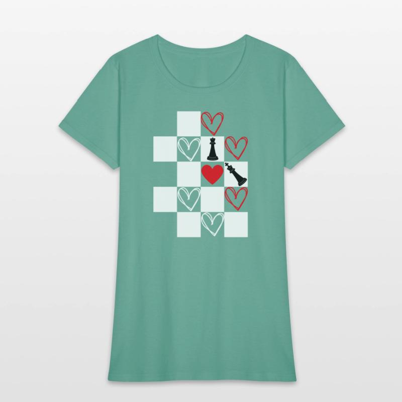 Chessboard Heart Valentines Day Black&White