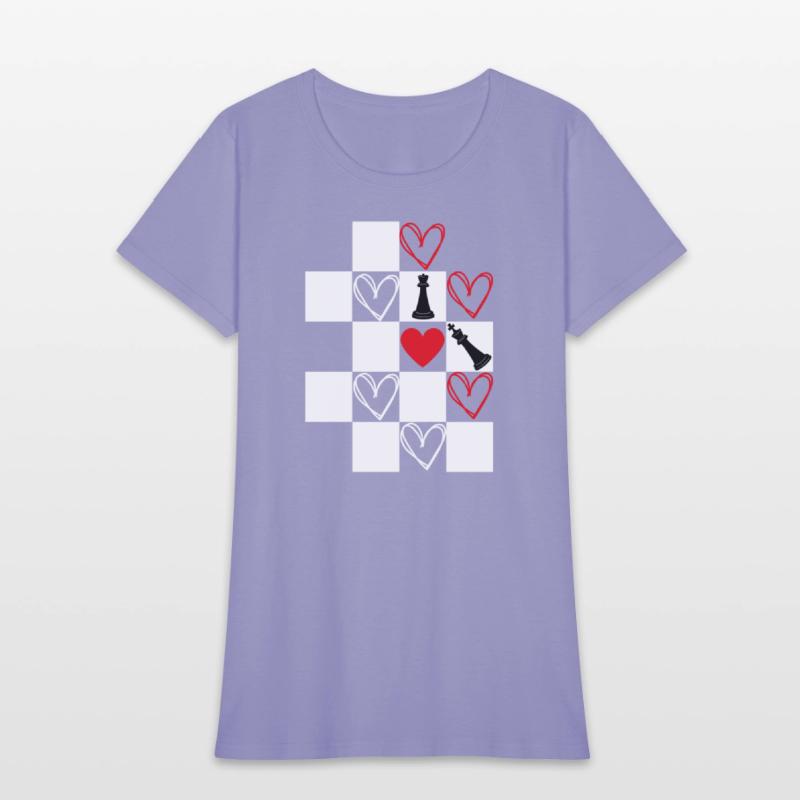 Chessboard Heart Valentines Day Black&White