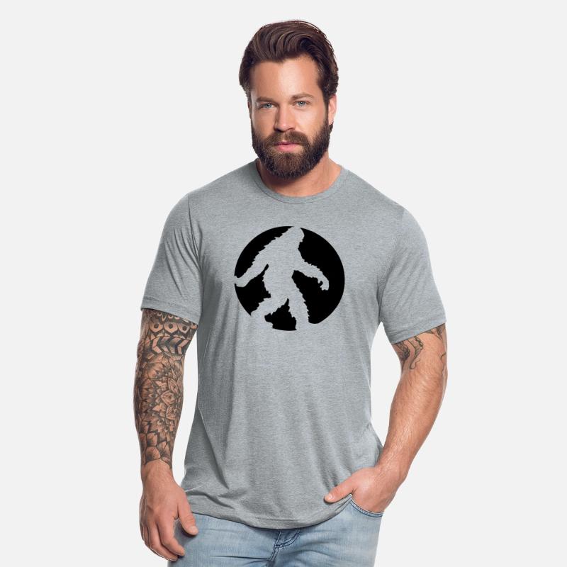 circle round logo walking running sideways bigfoot