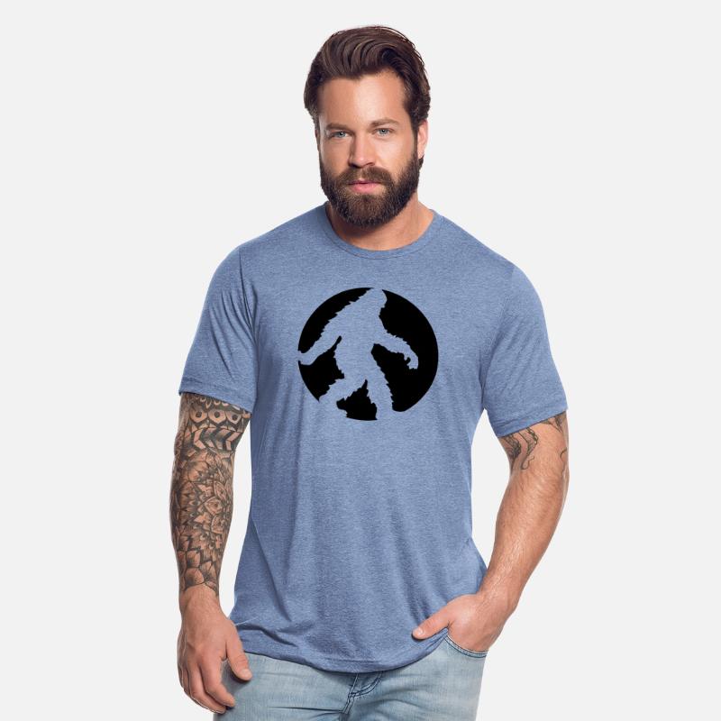 circle round logo walking running sideways bigfoot