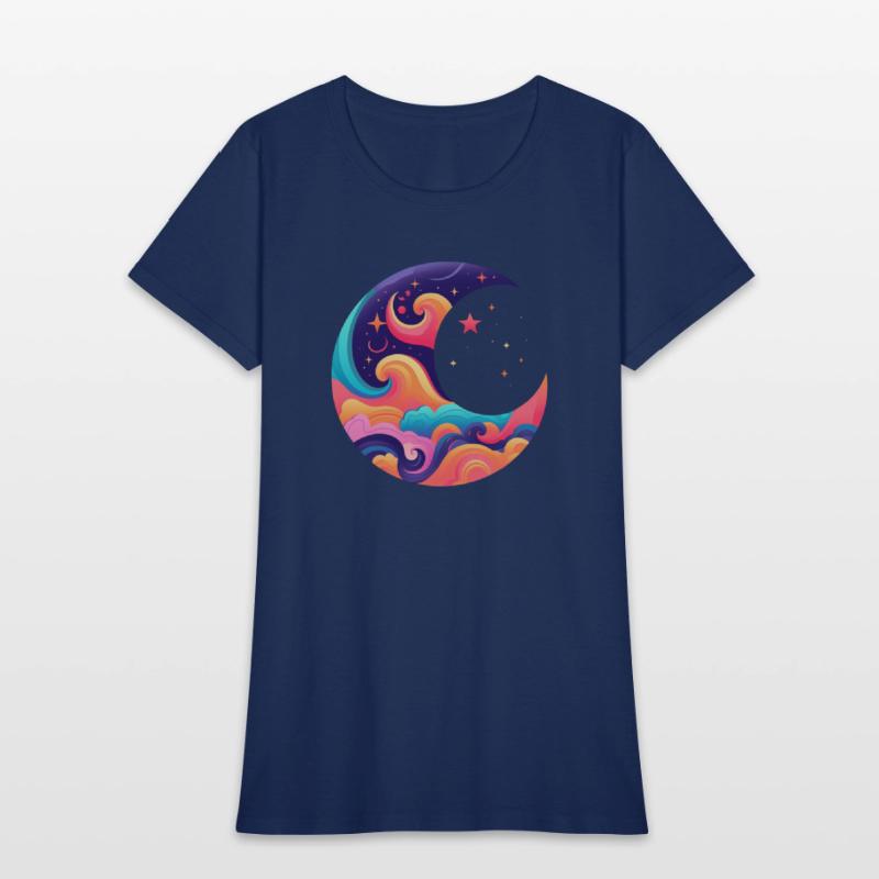 Space Design, Colorful Moon Design,Space Moon