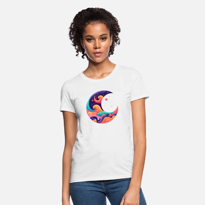 Space Design, Colorful Moon Design,Space Moon