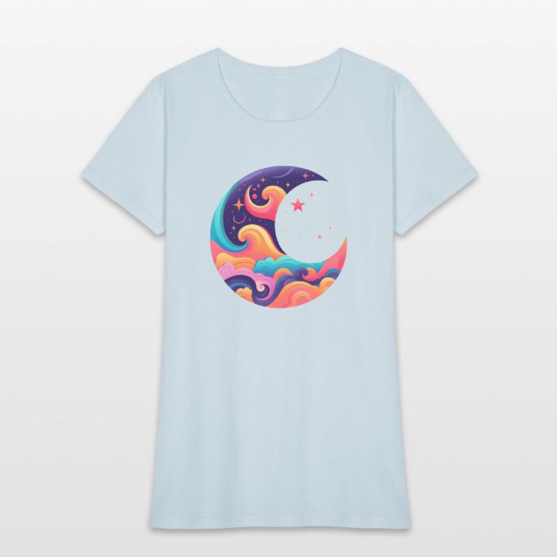 Space Design, Colorful Moon Design,Space Moon