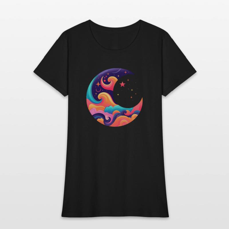 Space Design, Colorful Moon Design,Space Moon