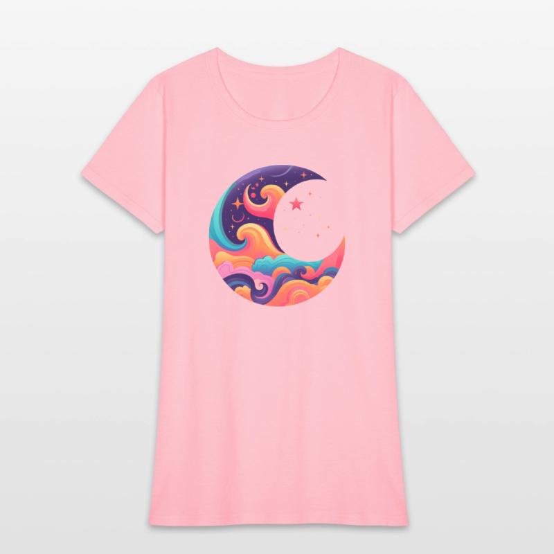 Space Design, Colorful Moon Design,Space Moon