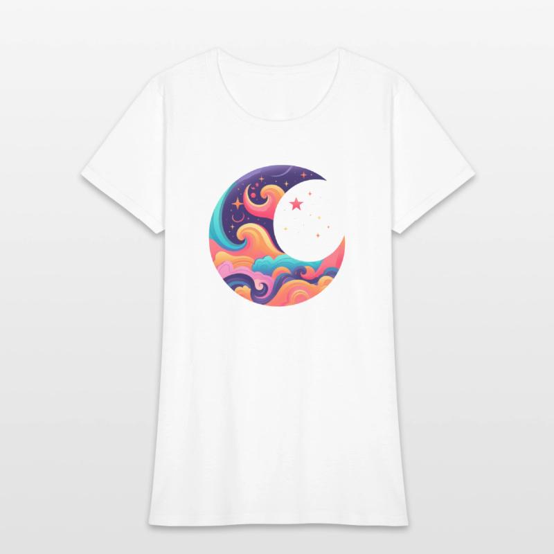 Space Design, Colorful Moon Design,Space Moon