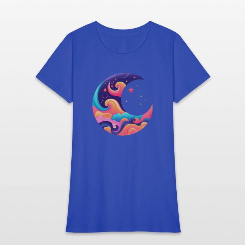 Space Design, Colorful Moon Design,Space Moon