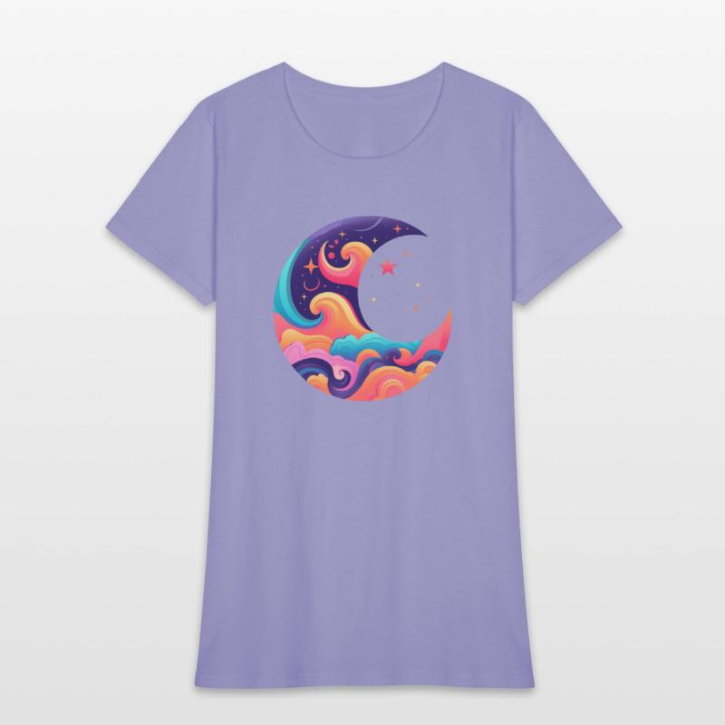 Space Design, Colorful Moon Design,Space Moon