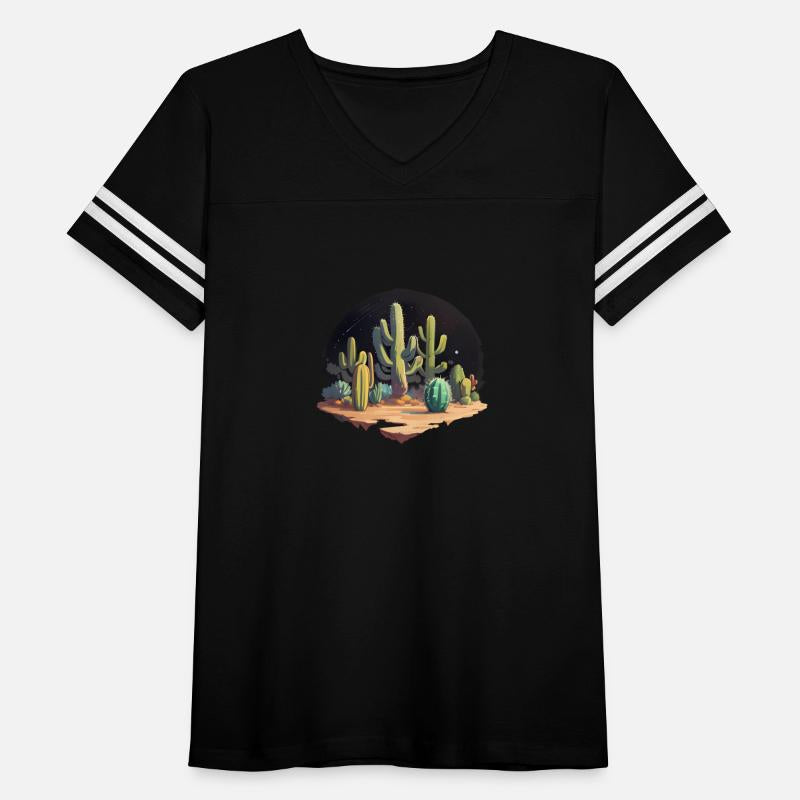 Starry Desert Oasis Cacti Night Sky