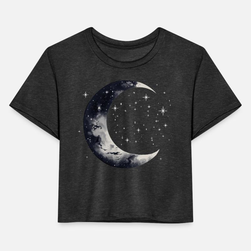 Stars and Moon Night Sky Galaxy Aesthetic Graphic