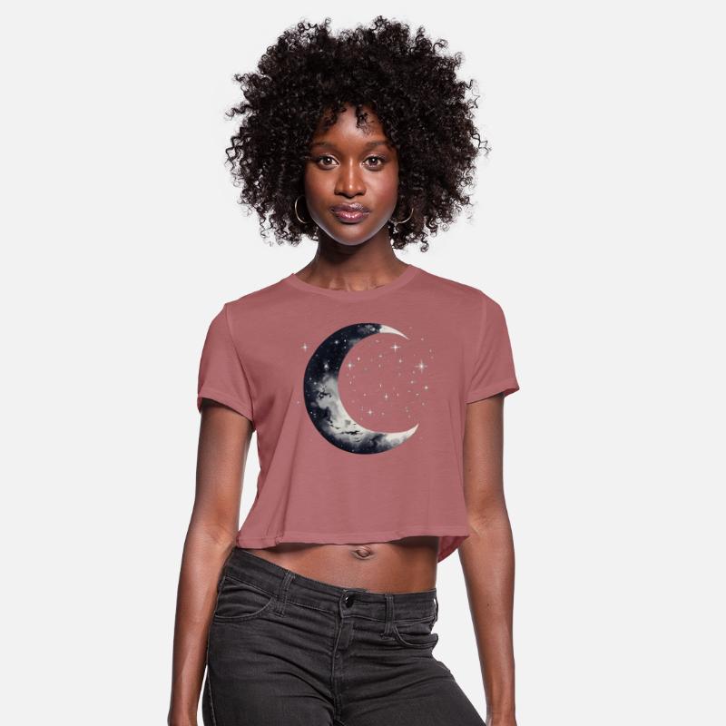 Stars and Moon Night Sky Galaxy Aesthetic Graphic