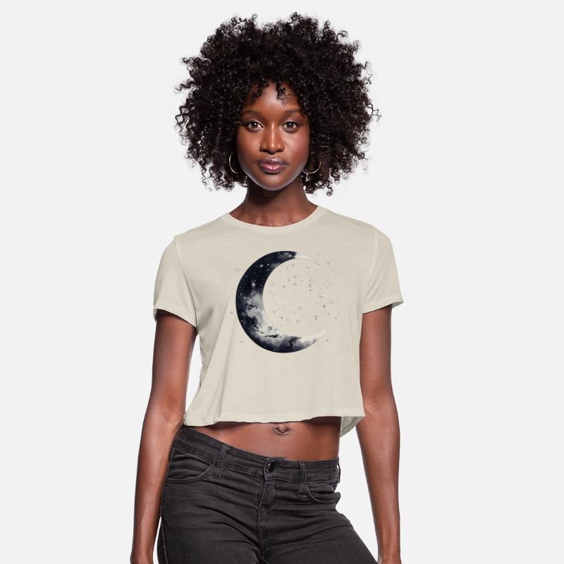 Stars and Moon Night Sky Galaxy Aesthetic Graphic