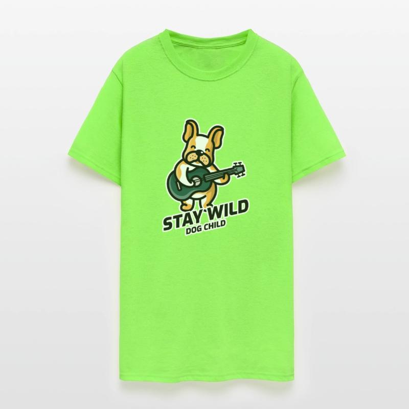 Stay Wild Dog Child - French Bulldog Guitar Cool