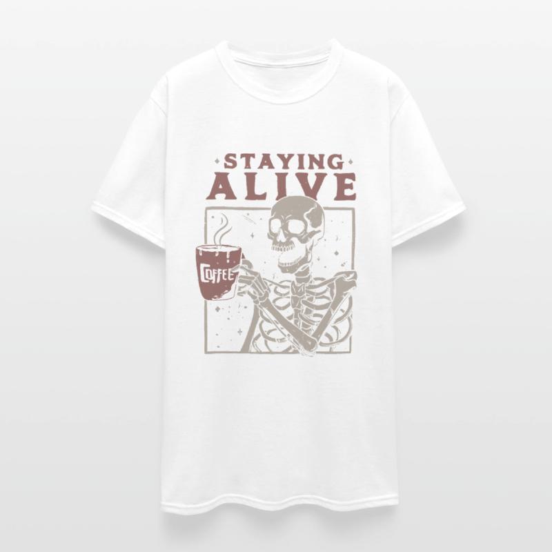 Staying Alive Skeleton Coffee Art
