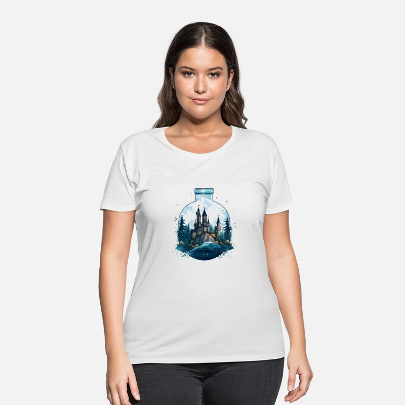 Surreal Enchanted Castle Captured in a Glass Bottl