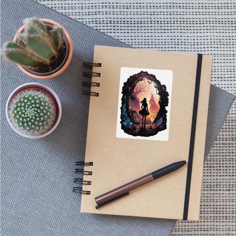 Surreal world girl with fairy dress world mystery