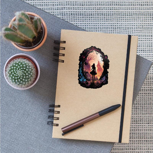 Surreal world girl with fairy dress world mystery