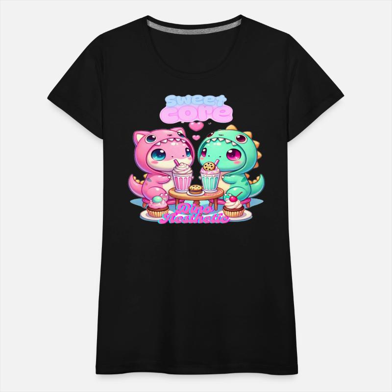 Sweet Dino Friends Share Milkshakes and Cupcake