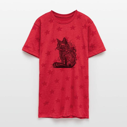 Tattoo Lines Cat In Wild Nature Style