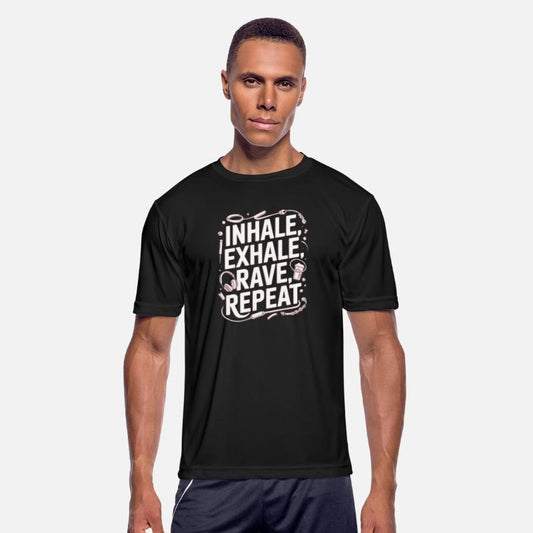 Techno EDM DJ Gift - Inhale Exhale Rave Repeat