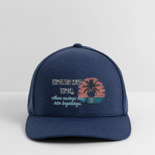 The sunset meets the sea