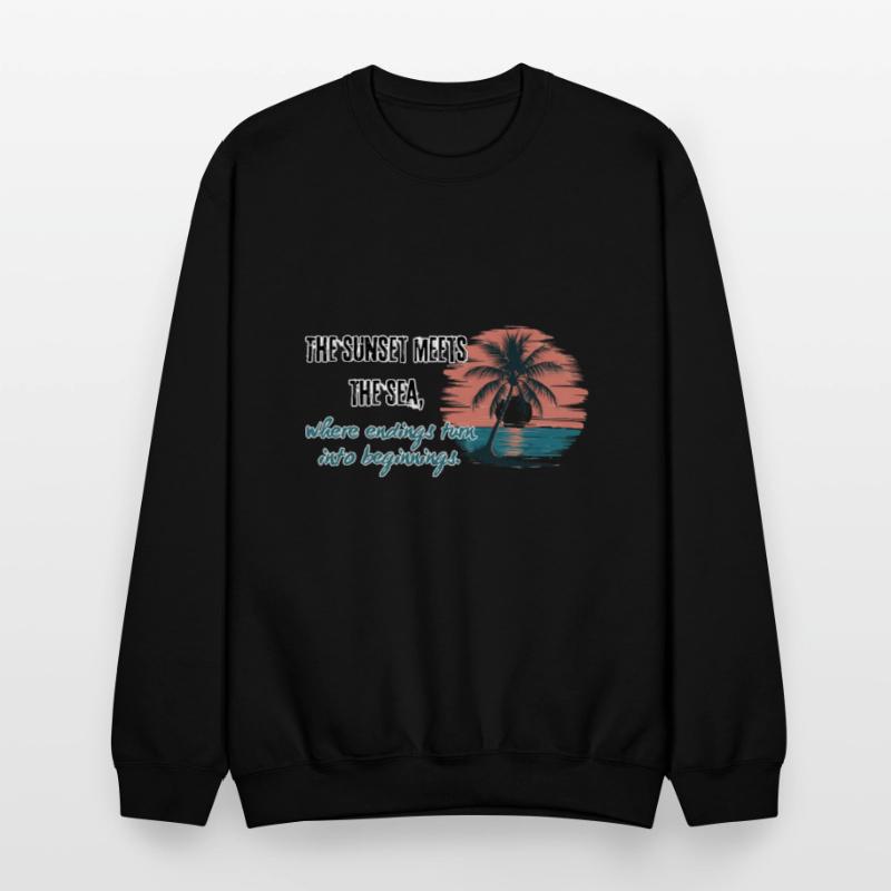 The sunset meets the sea