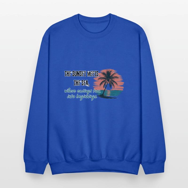 The sunset meets the sea