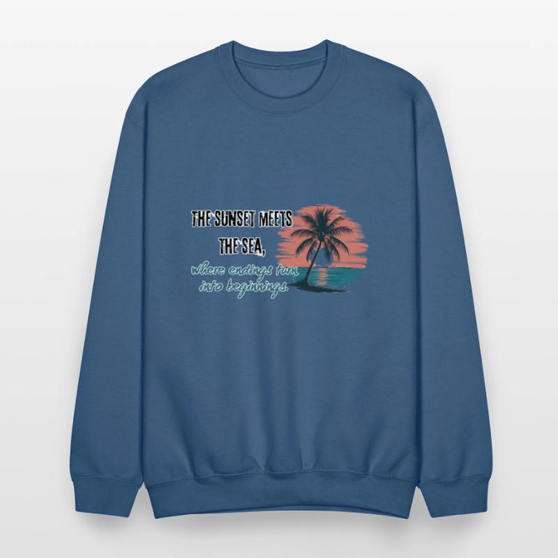 The sunset meets the sea