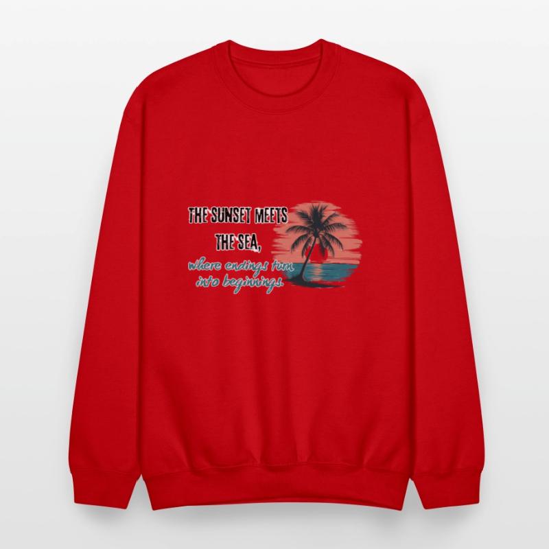 The sunset meets the sea