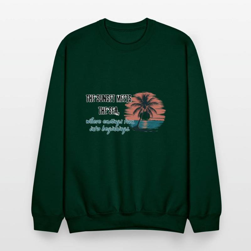 The sunset meets the sea