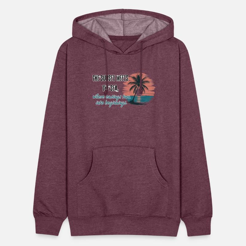 The sunset meets the sea