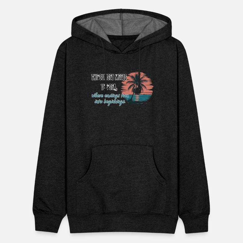 The sunset meets the sea