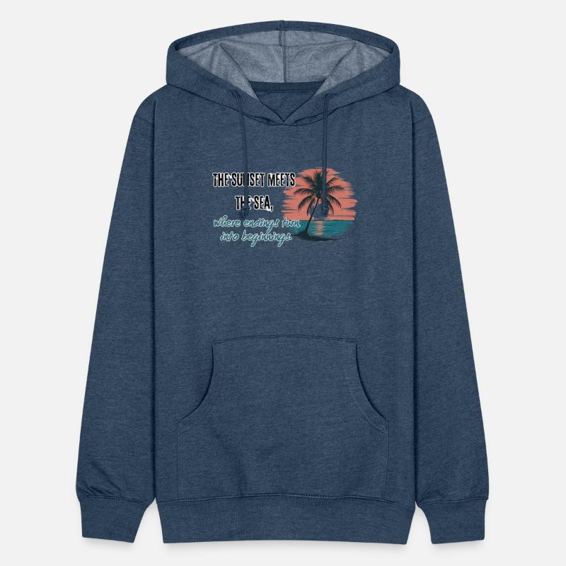 The sunset meets the sea