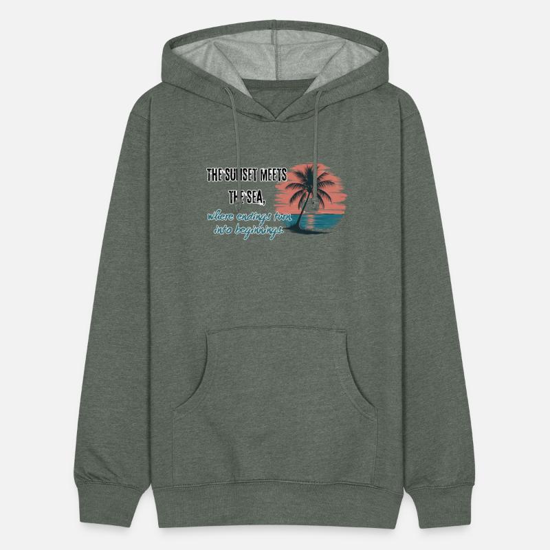 The sunset meets the sea