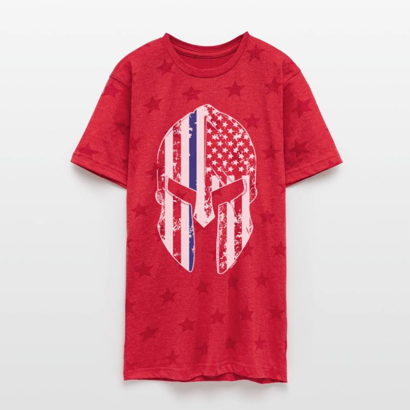 Thin Blue Line Spartan Mask American Flag Cops Pol