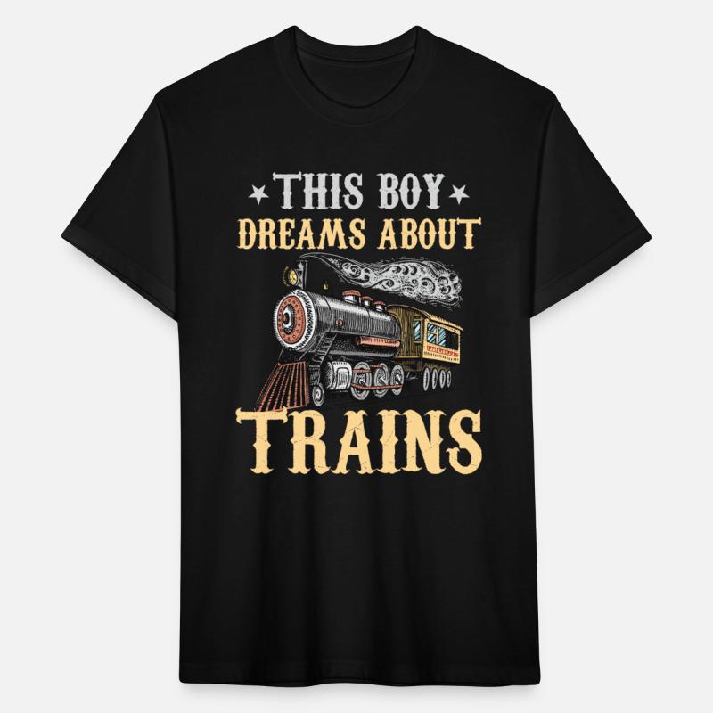 Train Saying Slogan - This Boy Dreams About Trains