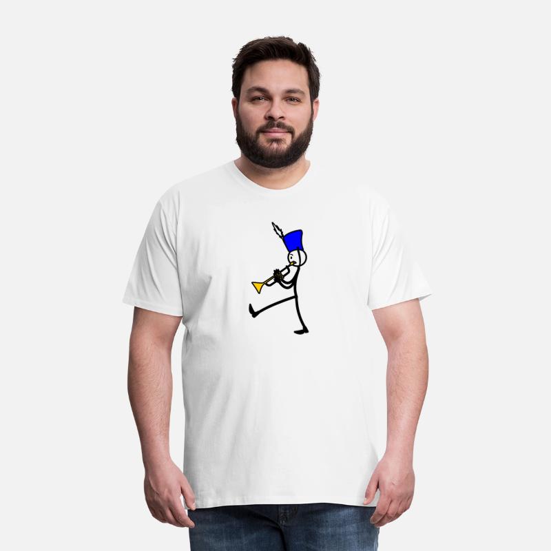 Trumpet player marching for fanfare stickmen with