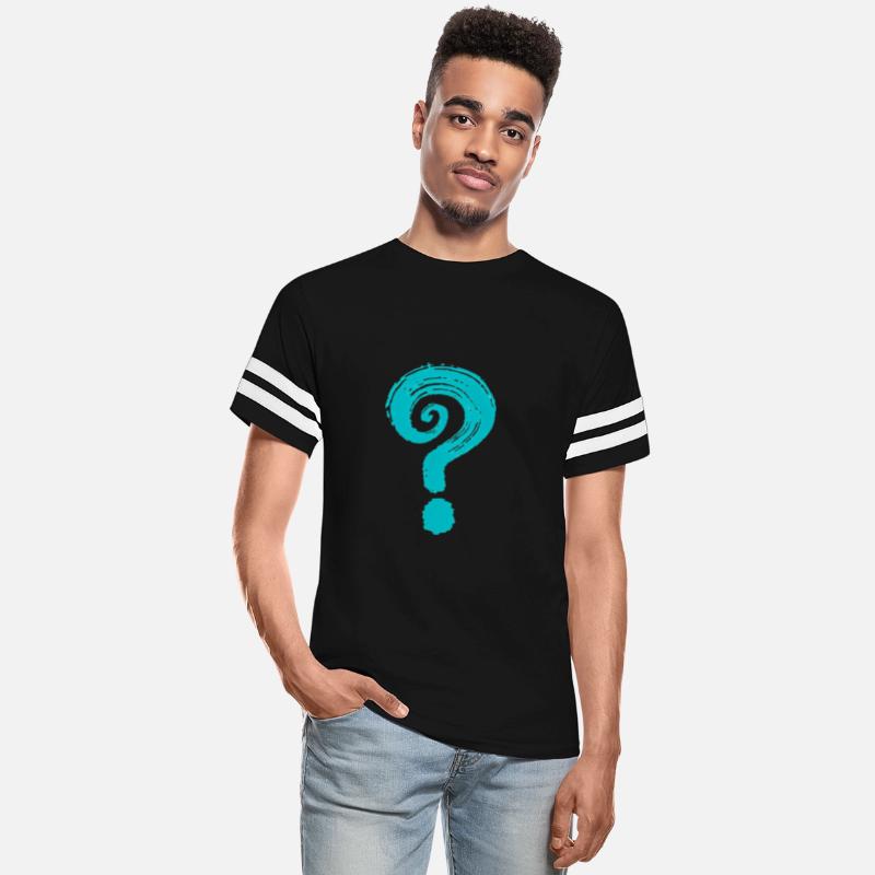 Turquoise Hand Drawn Question Mark On White Back
