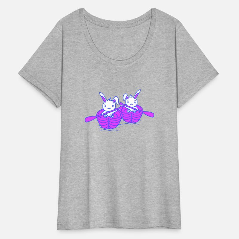 Two Cute Rabbits 2 Bunny Paddling Rowing Boat Fun