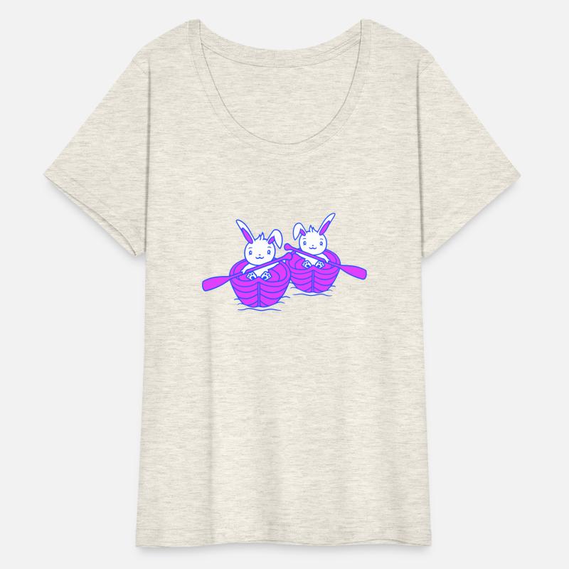 Two Cute Rabbits 2 Bunny Paddling Rowing Boat Fun