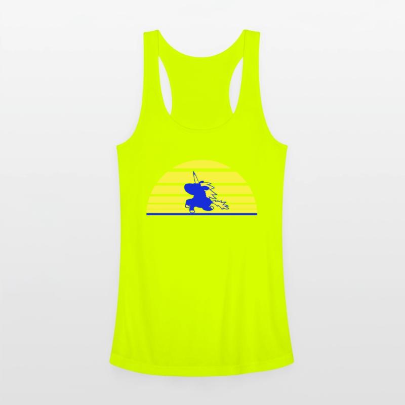 Unicorn Jumping Sun Stripes Cute Cool Silhouette