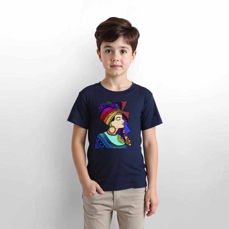 Vibrant Cultural Pattern Portrait