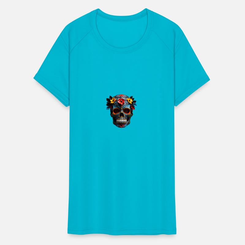 Vibrant Floral Sugar Skull Motif
